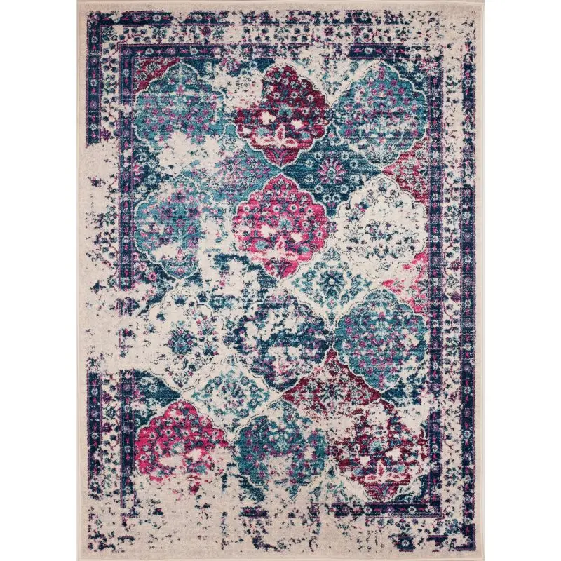 Je Veux домашний винтажный ковер Blue-Gray-Purple-60x90