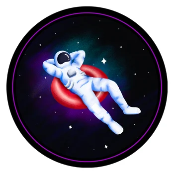 

WOOF Round Mouse Pad Funny Space Galaxy Cute Donut Round Mouse Pad Best Gift Comfortable Easy to Clean Non-Slip Rubber Mousepad