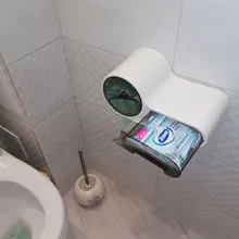 Toilet-Dispenser Paper-Holder Roll-Paper-Storage-Box Wall-Mounted Bathroom Plastic Baffect