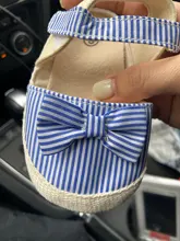 Zapatos de verano para niños recién nacidos, zapatos de cuna blandos, zapatillas antideslizantes con lazo a rayas, 0 a 18M, 2021