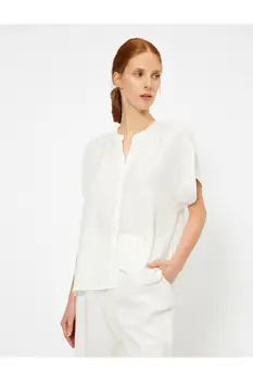 

Koton Women Raw White V-Neck Shirt 0 YAK68454PW
