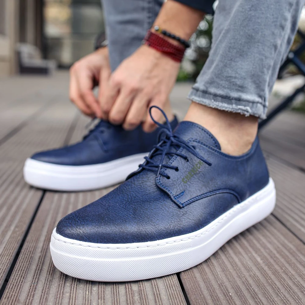 Chekich Zapatos para Hombre Azul Marino Cuero Sintético Con Cordones Primavera verano Temporadas Zapatillas Casual Material vulcanizado Nueva moda Boda Ultramar Calzado Ligero Caminar con aire Suela alta CH005 V4| | AliExpress