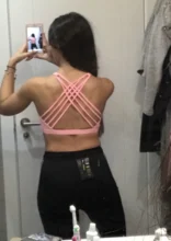 Sports-Bra Padded Crop-Tops Wirefree Yoga Underwear Strappy Gym Fitness Push-Up Training-Workout
