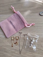 Anenjary-pendientes de plata de ley 925 con forma de estrella, aretes de cadena larga, S-E1443 completo