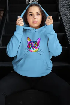 

Angemiel Wear Şaşkın Sweet Colorful Blue Women 'S Hooded Sweatshirt