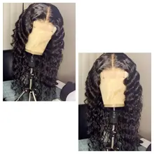 Lumiere-mechones de cabello humano mechones de cabello suelto de ondas profundas con cierre y 3/4 mechones 100% cabello humano para mujer negra, cabello Remy