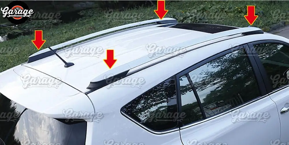 Боковые заглушки на рейлинги для Toyota RAV 4 2013- ABS пластик, 1 комплект/4 шт., украшение для автомобиля