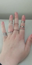 8 unids/set de Anillos geométricos huecas redondas bohemias para mujer, anillo abierto cruzado, anillo de dedo nudillo, joyería