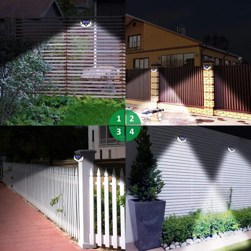 Solar LED Lights Outdoor Garden 100 LED Motion Sensor Wall Lights IP65 Waterproof Lamp For Yard Exterior Wall Fence Patio