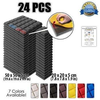 

Arrowzoom Adhesive Hemisphere Grid Acoustic Studio Panel Soundproof Foam 24 pcs Pack 19.6*19.6*1.9" / 7.8*7.8*1.9" KK1056