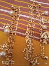 Pulseras con cadena de Color dorado multicapa para mujer, brazaletes con dije de corazón, brazaletes de cristal, novedad de 2020