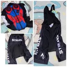 2021 Nuevo rojo STRAVA profesional bicicleta equipo Maillot de manga corta Ciclismo Jersey Ciclismo hombres de verano transpirable Conjuntos de ropa de Ciclismo