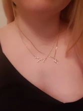 Signo del zodiaco de estrella de cartón para mujer, collares de constelación de 12, colgante de cristal dorado, collares de cadena de Gargantilla, joyería de regalo para cumpleaños