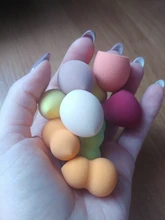 Maange10 Uds Mini Foam-Puff de polvo grande, belleza, licuadora, base correctora, crema suave, en húmedo y seco, doble uso