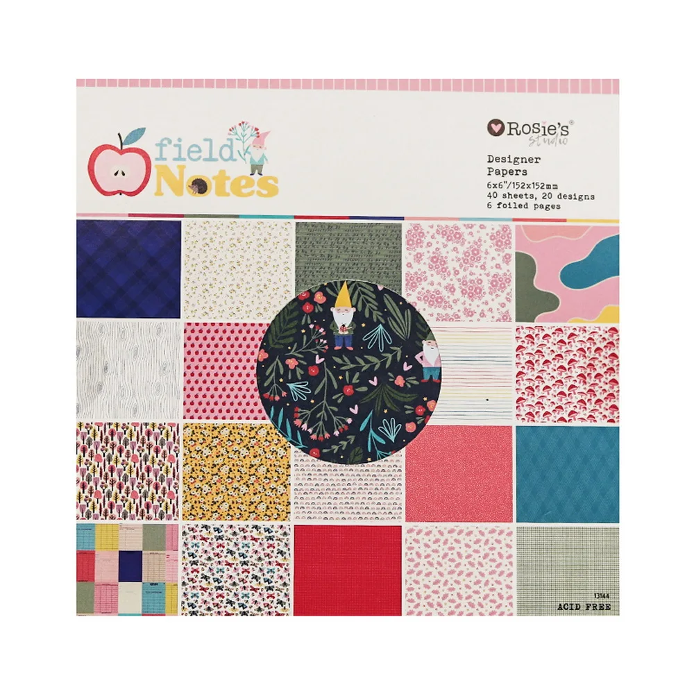 

CRZCrafter 6"x6 Inch Scrapbooking Pattern Designer Decorative Papers Origami Pad 40 sheets Craft Paper Background Pack Acid Free