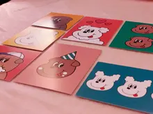 SIXONE-tarjetas decorativas creativas para perros, tarjetas decorativas, decoración de pared, accesorios de tiro, traje de pintura decorativa, 8 juegos