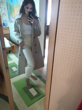 Gabardina ceñida con doble botonadura para mujer, abrigo largo, prendas de vestir, rompevientos, primavera 2021