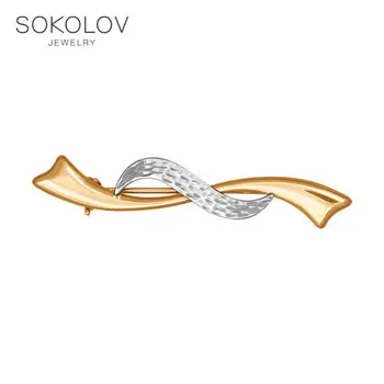 

Classical brooch SOKOLOV Red Gold fashion jewelry gold 585 women's male