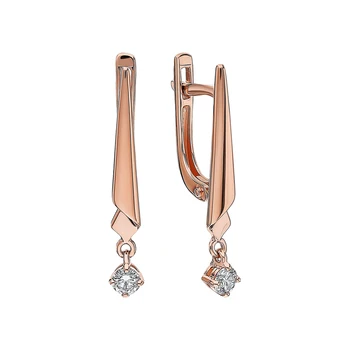 

Gold earrings with diamonds sunlight sample 585
