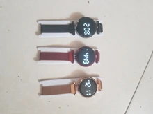 Relojes magnéticos digitales de lujo para mujer, de acero inoxidable, dorado, rosa, LED, de cuarzo, femenino