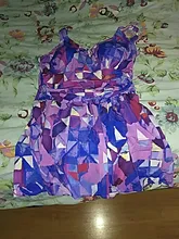 Swimsuit Tankini-Set Bathing-Suits Beachwear Tummy-Control Push-Up Plus-Size Women PERONA