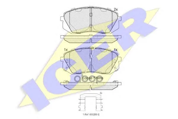 181826-201_колодки Дисковые Передние! Hyundai I40 Cw 1.6gdi/1.7crdi/2.0gdi 11 Icer 181826201 Icer арт. 181826201