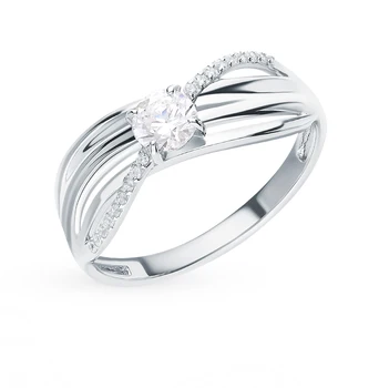 

Silver ring with cubic zirconia sunlight sample 925