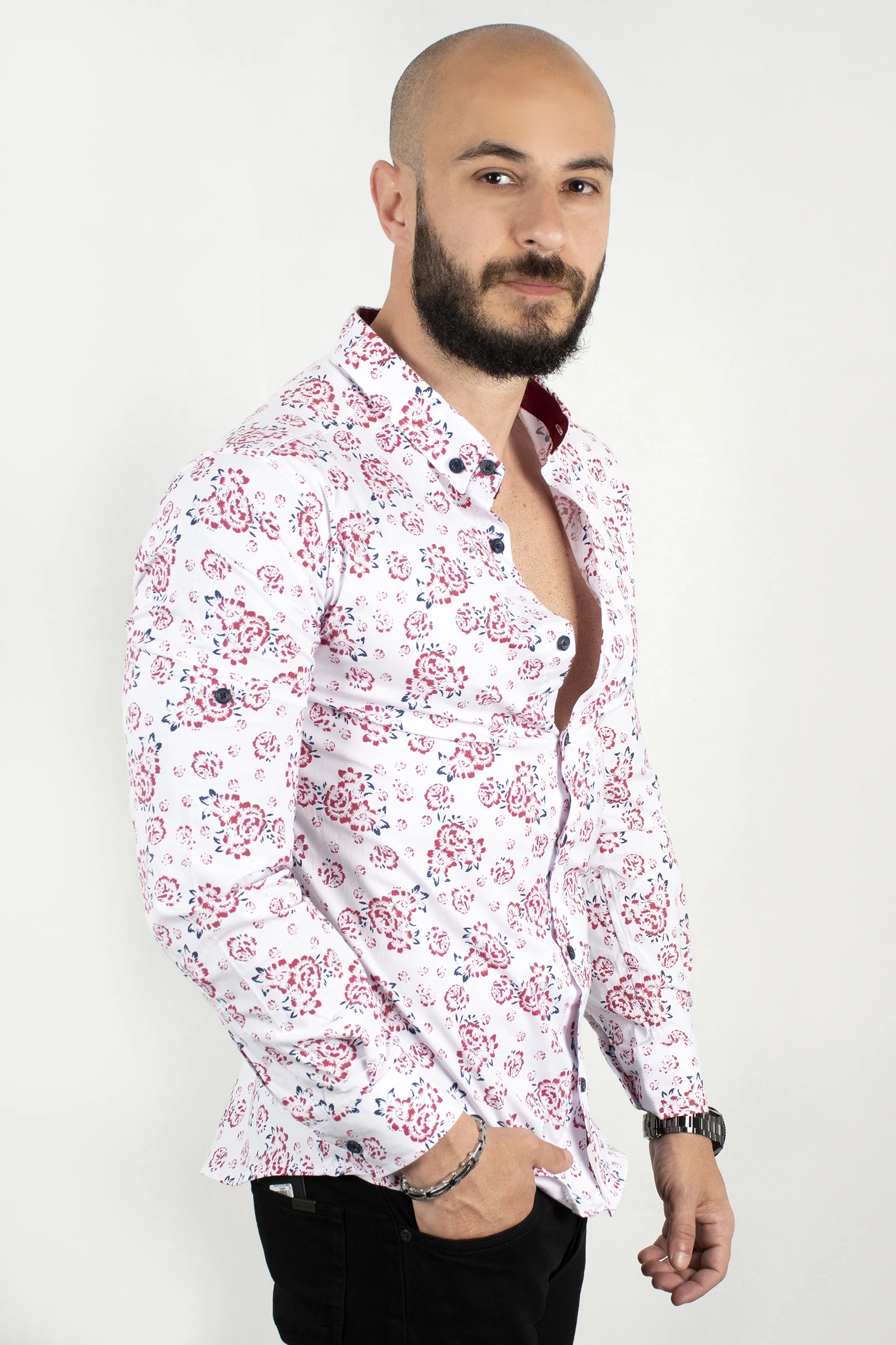 DeepSEA Cream Men'S Shirt 100 Cotton Skinny Fit Floral Pattern Long Sleeve Spring Summer Autumn Winter Casual Business Casual 2001801 DeepSEA Cream Men'S Shirt 100 Cotton Skinny Fit Floral Pattern Long Sleeve Spring Summer Autumn Winter Casual Business Casual 2001801