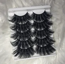 Pestañas tupidas 3d de visón, pestañas largas y gruesas, naturales, maquillaje, 5 pares, 25mm