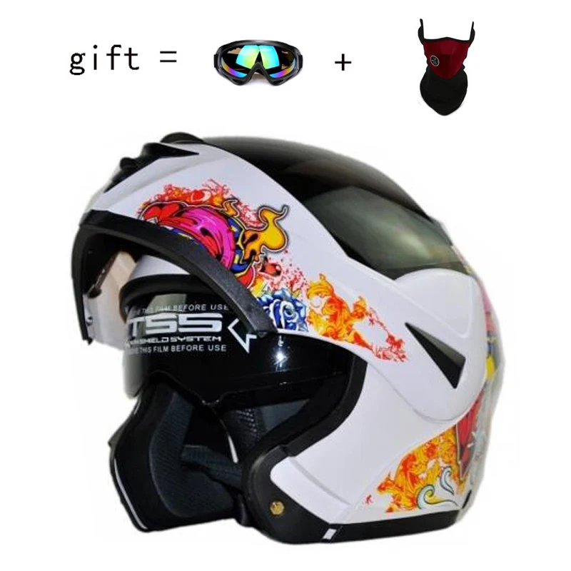 

New Arrivals Best Sales Safe Flip Up Motorcycle Helmet With Inner Sun Visor Everybody Affordable Double Lens Motorbike Helmet Ne