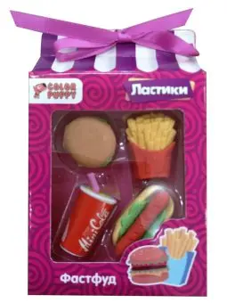 

Erasers "fast food" 4 PCs color puppy 95320