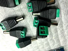 Adaptador de enchufe macho para CCTV, luz LED de un solo color, 12V, 2,1x5,5mm, cc, 10 uds.