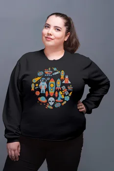 

Angemiel Wear Space Pattern Black Women Sweatshirt