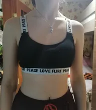 Bra-Top Underwear Letter Gym-Wear Yoga-Bra Fitness Push-Up Sports Running Cotton Solid