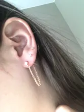 Stud-Earrings Jewelry Tassel Long-Chain Ear-Piercing Huggies Moon Gold Double-Circle