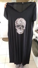 Vestido de verano Punk de manga corta suelto, calavera, abertura lateral