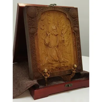 

Carved icon of the Wonderworker Seraphim Sarov size 19-23 cm