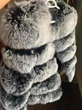 De invierno de la moda de cuero cálida capa natural abrigo de piel de zorro chaqueta de piel auténtica de zorro de invierno grueso abrigo cálido