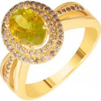 

Jay VI ring with tourmaline and diamonds in Yellow Gold
