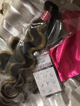 Destacar de la onda del cuerpo de mechones con cierre P4/27 Ombre 30 pulgadas de la onda del cuerpo 3 4 mechones con HD de cierre de encaje marrón extensiones de cabello humano mechones