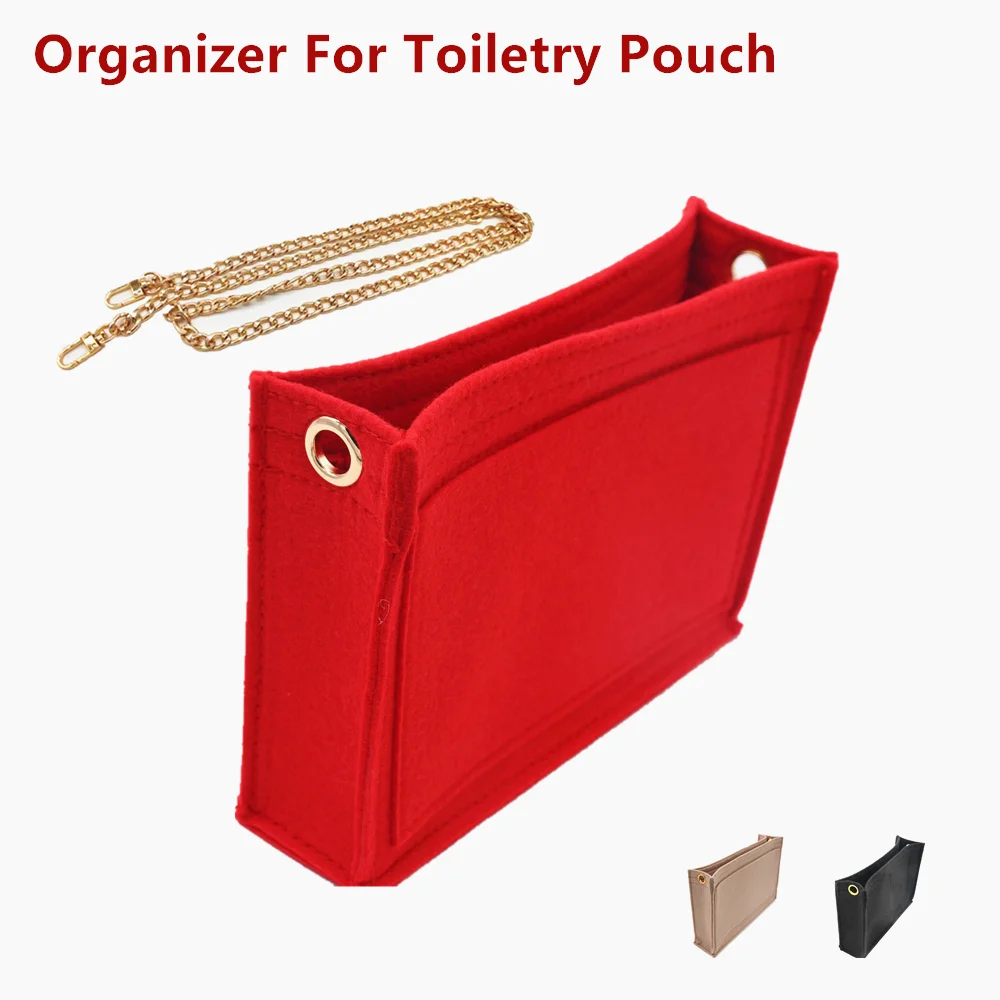 For Toiletry Pouch 19 26 Bag Purse Insert Organizer with D ring Toiletry  bag 26 luxury organizer with Chain Makeup Bag Insert - AliExpress