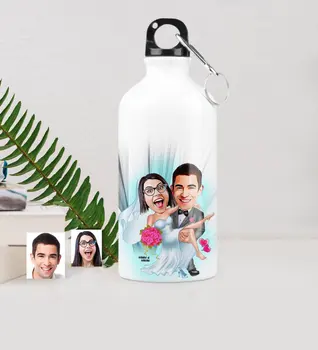 

Personalized Bride Groom Caricature Of Metal Water bowl (500 ml.) 9