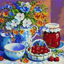 Алмазная мозаика GF 514 Летние заготовки к чаю 40*50