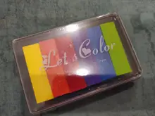 Almohadilla de tinta no tóxica de seguridad, 6 colores, almohadilla de tinta creativa de arco iris, sello de goma a base de aceite para impresión de dedos de niños, regalo artístico para niños