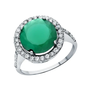 

Silver ring with cubic zirconia sunlight sample 925
