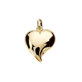 

Pendant 9k gold smooth heart 17mm. Valentine lover woman wide 14mm.