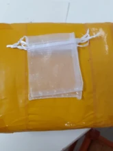 100pcs / lot 5x7 7x9 9x12 10x15cm Bolsas de organza con cordón Bolsas de embalaje de joyería Bolsa de regalo de fiesta de boda Bolsas de regalo de cumpleaños de Navidad Bolsas