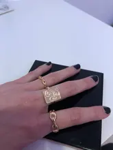 17KM-Conjunto de anillos de cadena de ancho de oro Punk para mujer y niña, sortijas finas irregulares para dedo, regalo, joyería para fiesta 2021