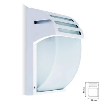 

OUTDOOR LAMP HOLDER ALUMINUM GLASS WHITE VT7077 E27 IP44 LIGHTING