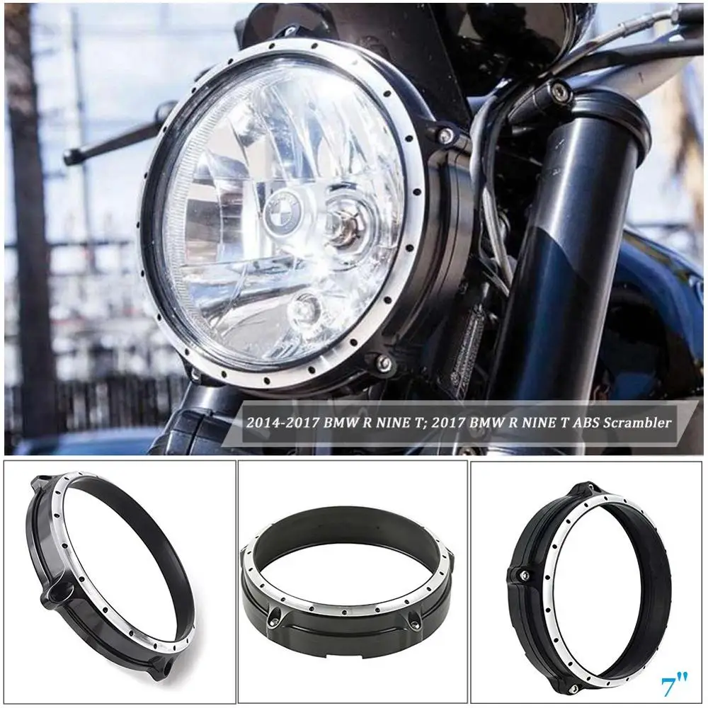 

7" Headlight Headlamp Bezel Trim Ring Cover For BMW R Nine T R9T R NINET RNINET Scrambler 2014 2015 2016 2017